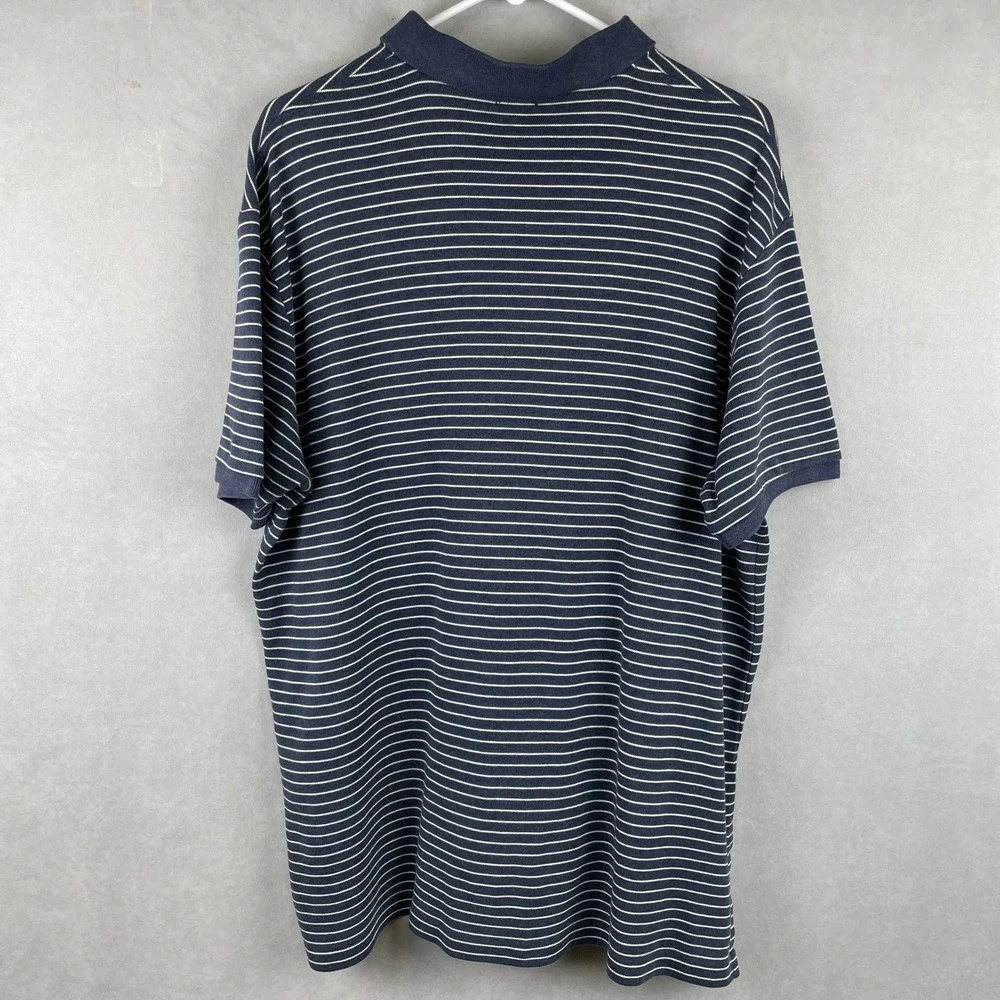 Polo Ralph Lauren Mens XL Custom Fit Striped Preppy Polo Shirt Blue Green Cotton